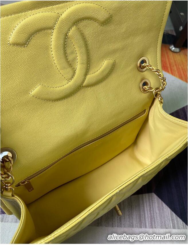 Good Quality Chanel flap bag Grained Calfskin AS2358 Yellow