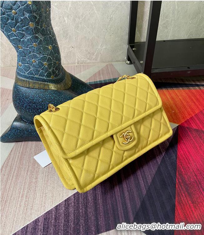 Good Quality Chanel flap bag Grained Calfskin AS2358 Yellow