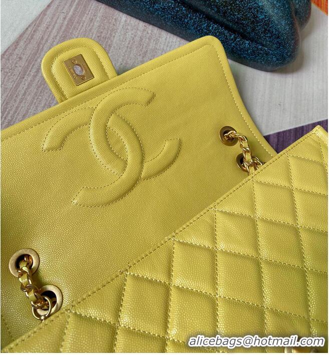 Good Quality Chanel flap bag Grained Calfskin AS2358 Yellow