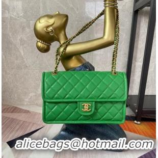 Buy Inexpensive Chanel flap bag Grained Calfskin AS2358 Green