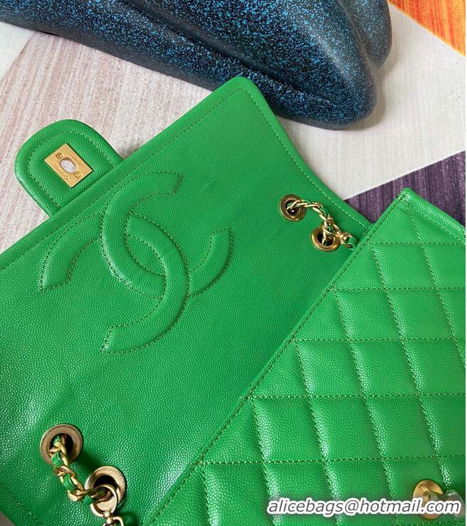 Buy Inexpensive Chanel flap bag Grained Calfskin AS2358 Green