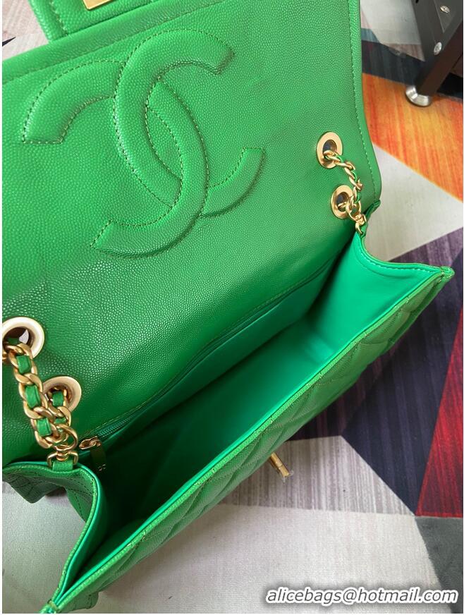 Buy Inexpensive Chanel flap bag Grained Calfskin AS2358 Green