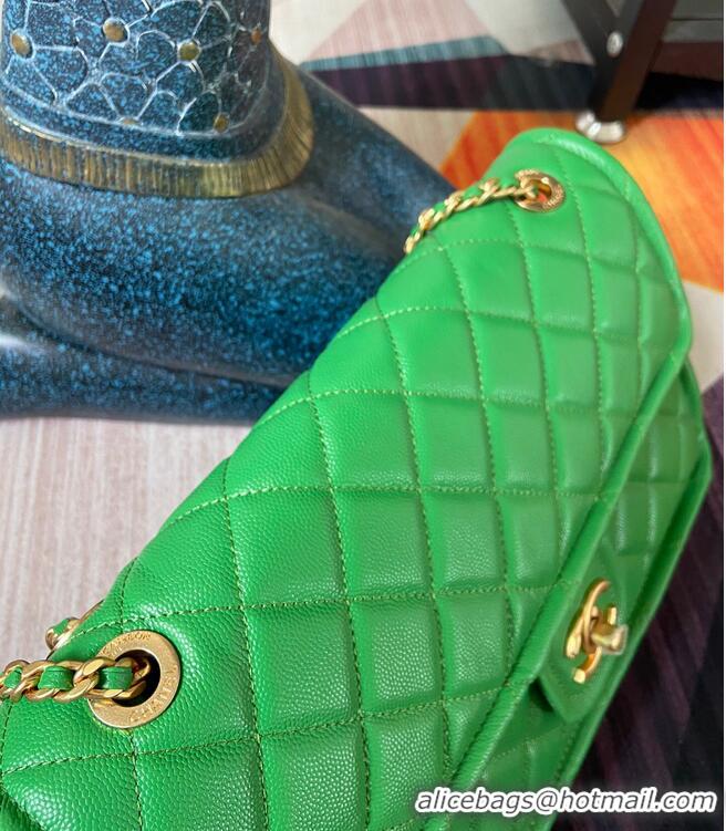 Buy Inexpensive Chanel flap bag Grained Calfskin AS2358 Green