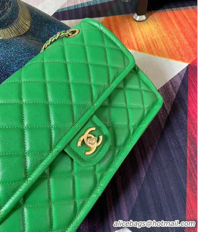 Buy Inexpensive Chanel flap bag Grained Calfskin AS2358 Green