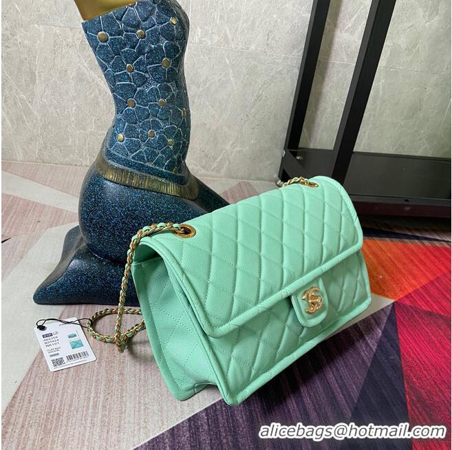 Classic Chanel flap bag Grained Calfskin AS2358 light green