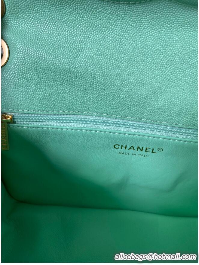 Classic Chanel flap bag Grained Calfskin AS2358 light green