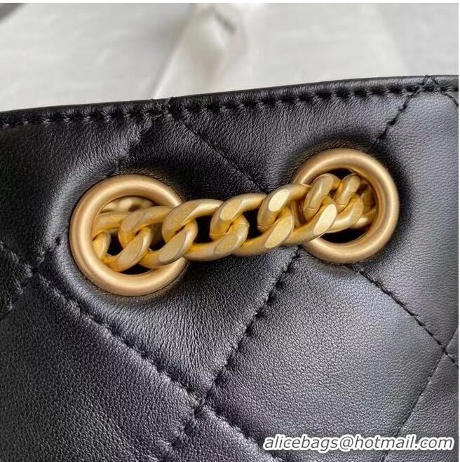 Top Quality Chanel Lambskin bucket bag AS2381 black