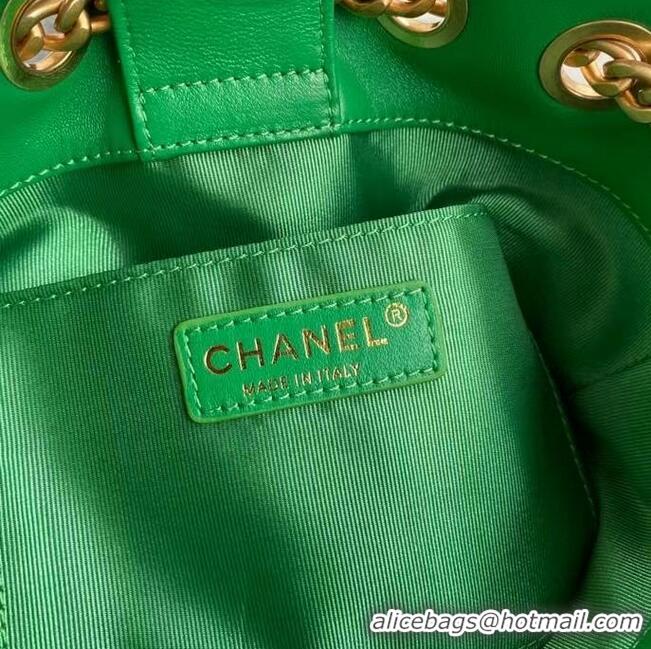 Well Crafted Chanel Lambskin bucket bag AS2381 green