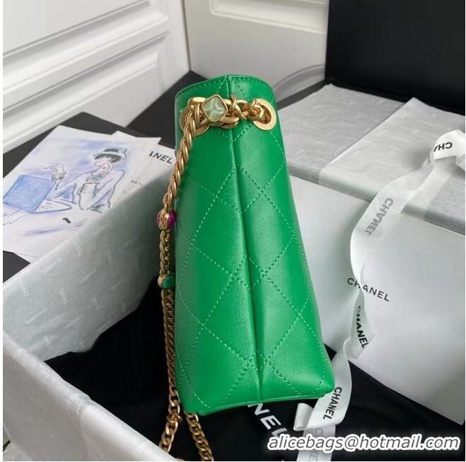 Well Crafted Chanel Lambskin bucket bag AS2381 green