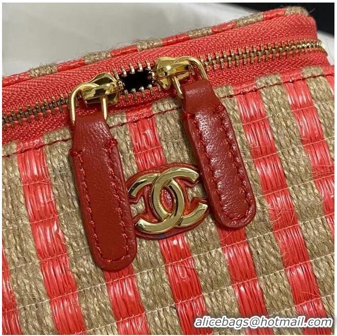 Fashion Discount Chanel Weave Shoulder Bag AP1998 red