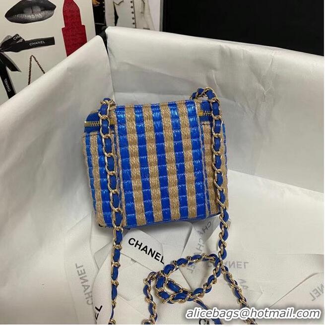 Well Crafted Chanel Weave Shoulder Bag AP1998 blue