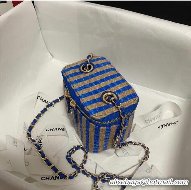 Well Crafted Chanel Weave Shoulder Bag AP1998 blue