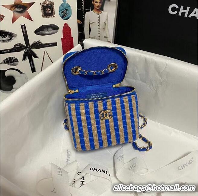 Well Crafted Chanel Weave Shoulder Bag AP1998 blue