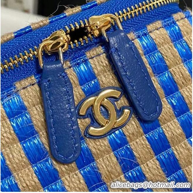 Well Crafted Chanel Weave Shoulder Bag AP1998 blue