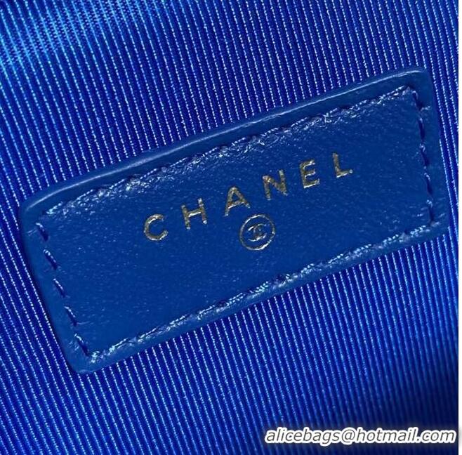 Well Crafted Chanel Weave Shoulder Bag AP1998 blue