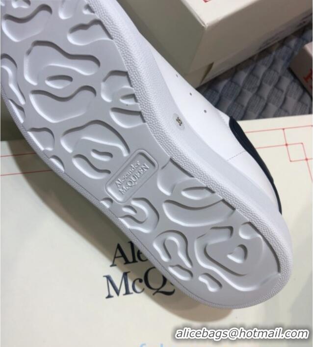 Purchase Alexander Mcqueen White Silky Calfskin Sneakers with Bi-color Laces Black 012726