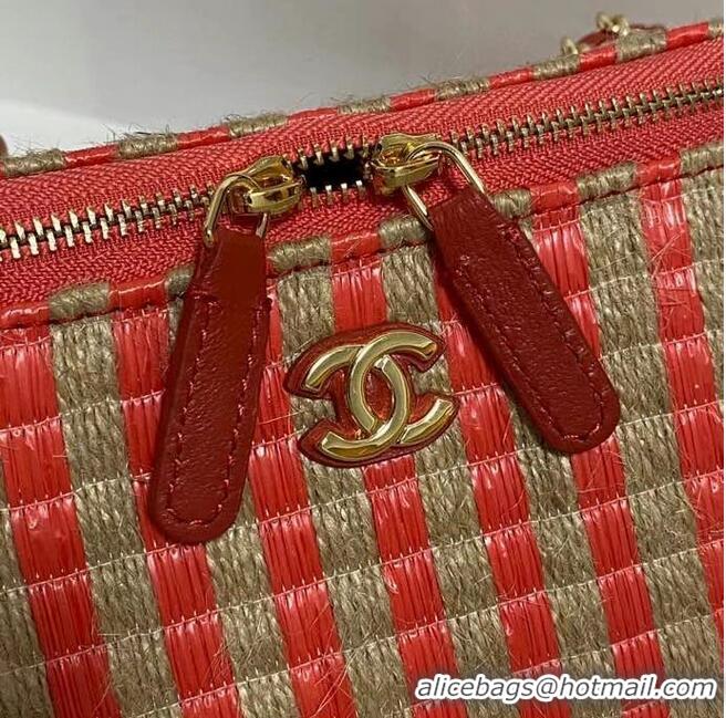 Luxury Discount Chanel Weave Shoulder Bag AP1999 Red