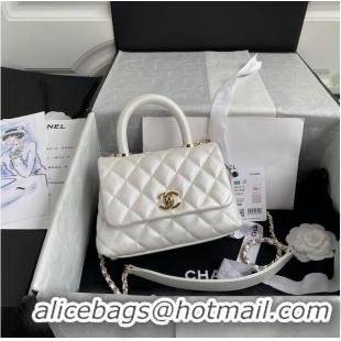 Top Design Chanel coco mini flap bag with top handle AS2215 White