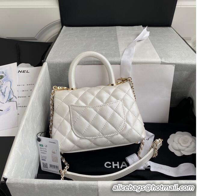 Top Design Chanel coco mini flap bag with top handle AS2215 White