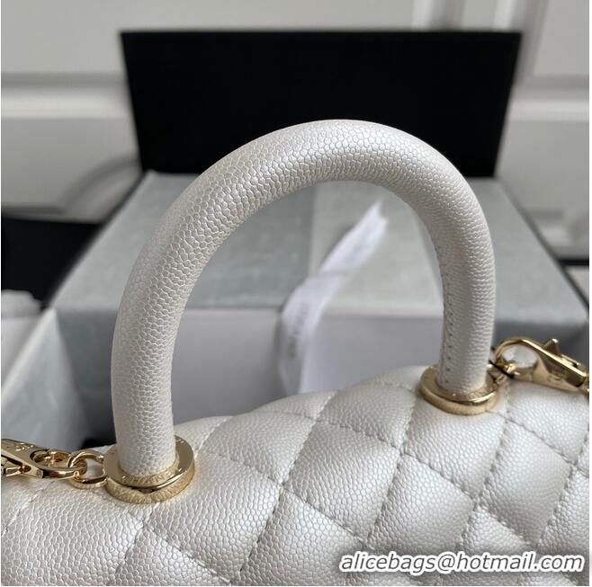 Top Design Chanel coco mini flap bag with top handle AS2215 White