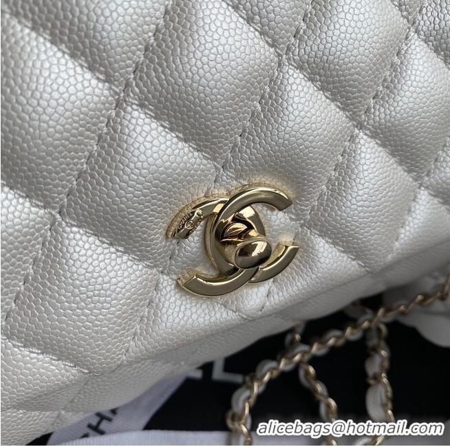 Top Design Chanel coco mini flap bag with top handle AS2215 White