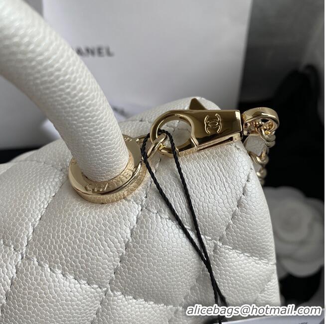 Top Design Chanel coco mini flap bag with top handle AS2215 White