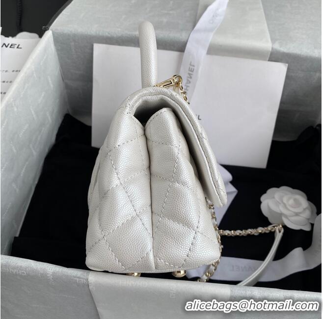 Top Design Chanel coco mini flap bag with top handle AS2215 White