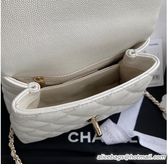 Top Design Chanel coco mini flap bag with top handle AS2215 White