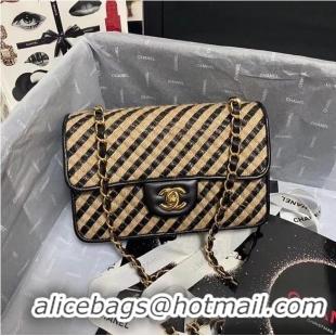 Popular Style Chanel Flap Shoulder Bag Weave AS2418 black