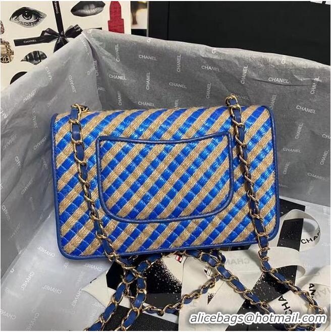 Unique Grade Chanel Flap Shoulder Bag Weave AS2418 blue