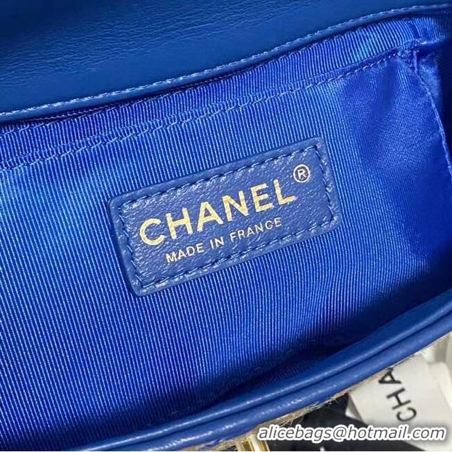 Unique Grade Chanel Flap Shoulder Bag Weave AS2418 blue