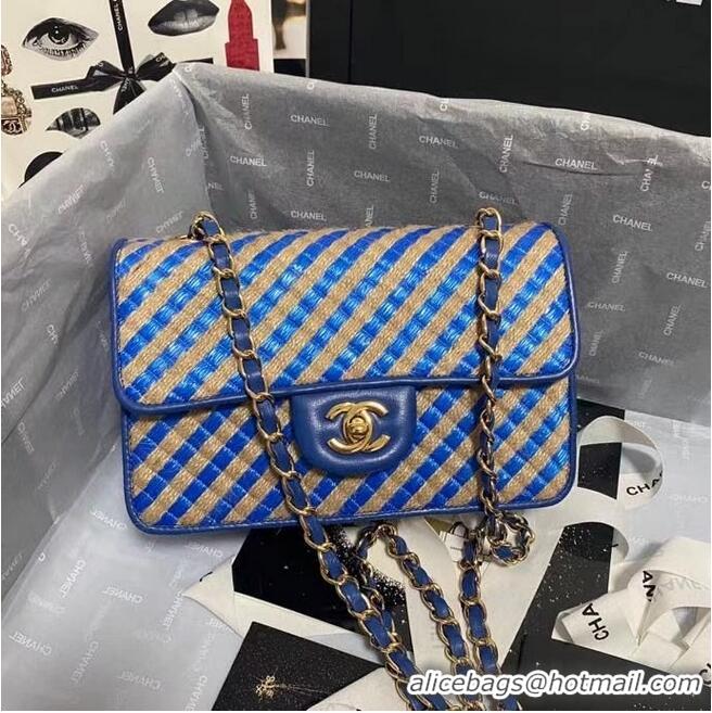 Unique Grade Chanel Flap Shoulder Bag Weave AS2418 blue