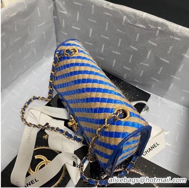 Unique Grade Chanel Flap Shoulder Bag Weave AS2418 blue