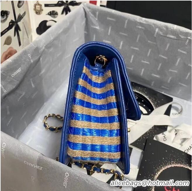 Unique Grade Chanel Flap Shoulder Bag Weave AS2418 blue