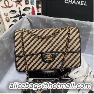 Best Price Chanel Flap Shoulder Bag Weave AS2419 black