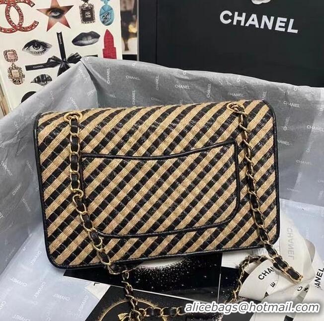 Best Price Chanel Flap Shoulder Bag Weave AS2419 black