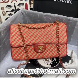 Promotional Chanel Flap Shoulder Bag Weave AS2419 red