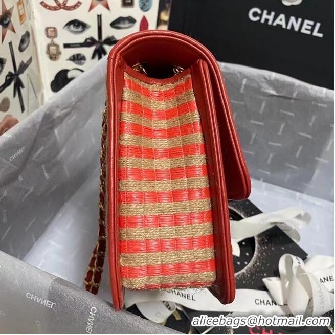 Promotional Chanel Flap Shoulder Bag Weave AS2419 red