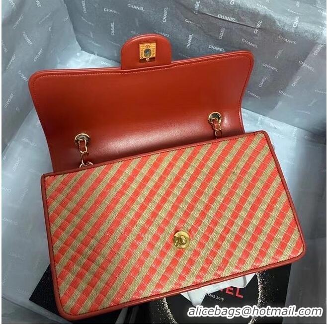 Promotional Chanel Flap Shoulder Bag Weave AS2419 red