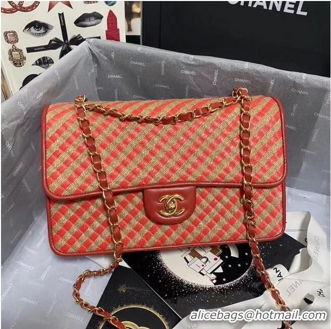 Promotional Chanel Flap Shoulder Bag Weave AS2419 red