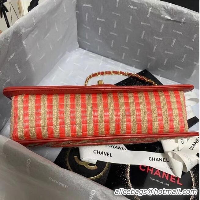 Promotional Chanel Flap Shoulder Bag Weave AS2419 red