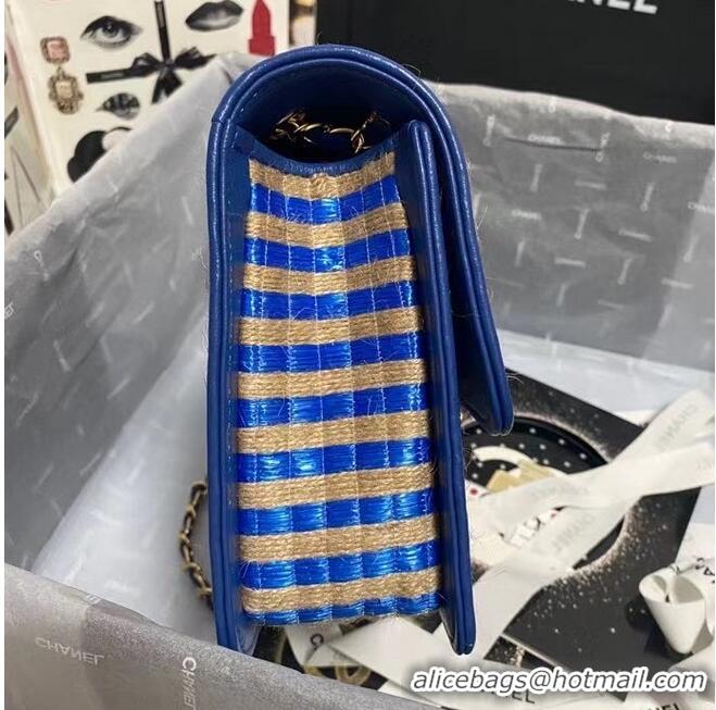 Popular Style Chanel Flap Shoulder Bag Weave AS2419 blue