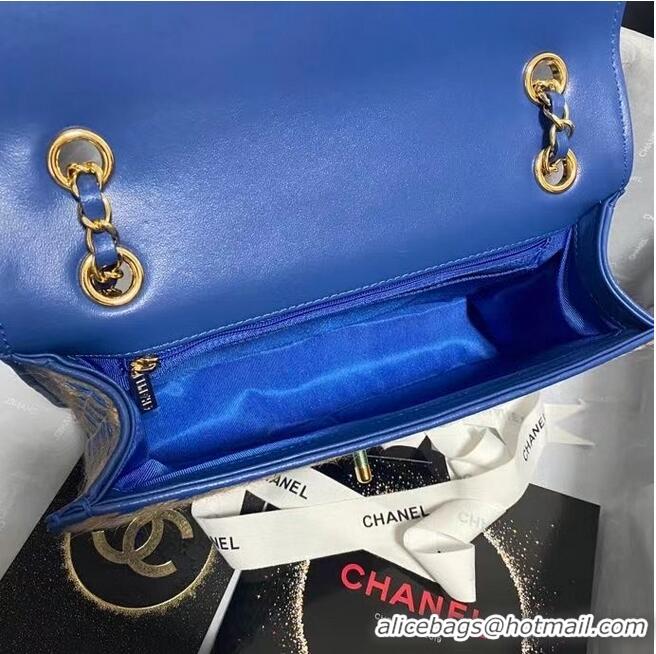 Popular Style Chanel Flap Shoulder Bag Weave AS2419 blue