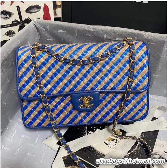 Popular Style Chanel Flap Shoulder Bag Weave AS2419 blue