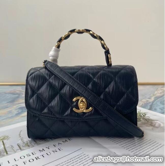 Popular Style Chanel mini flap bag with top handle AS2477 Royal Blue