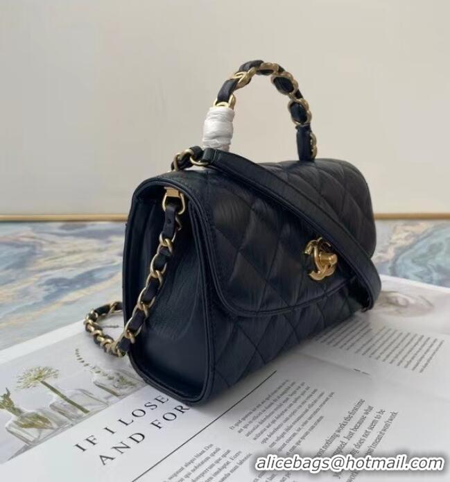 Popular Style Chanel mini flap bag with top handle AS2477 Royal Blue