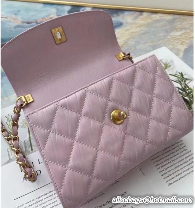 Super Quality Chanel mini flap bag with top handle AS2477 purple