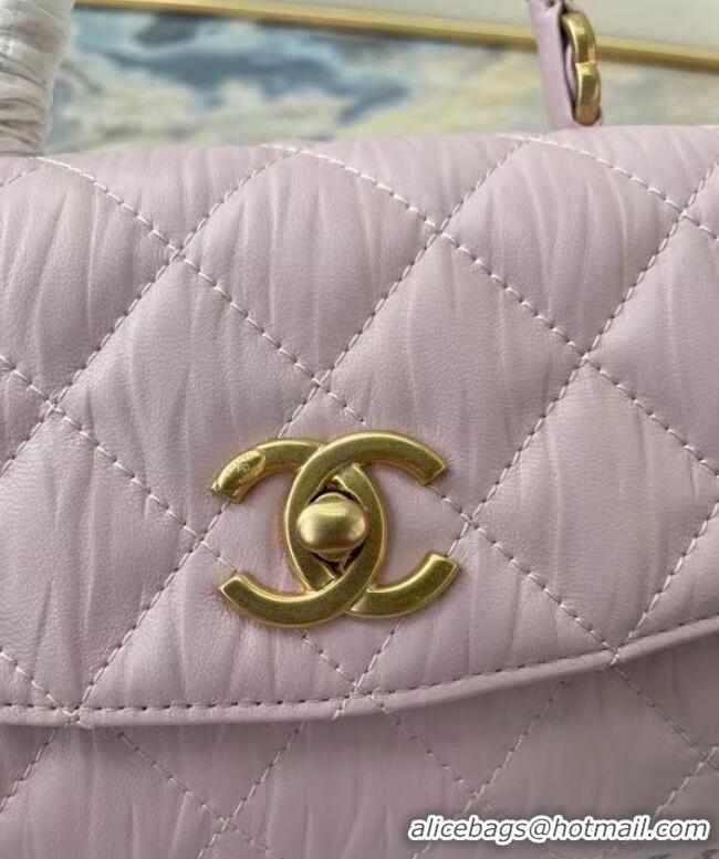 Super Quality Chanel mini flap bag with top handle AS2477 purple