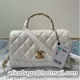 Top Design Chanel mini flap bag with top handle AS2478 white