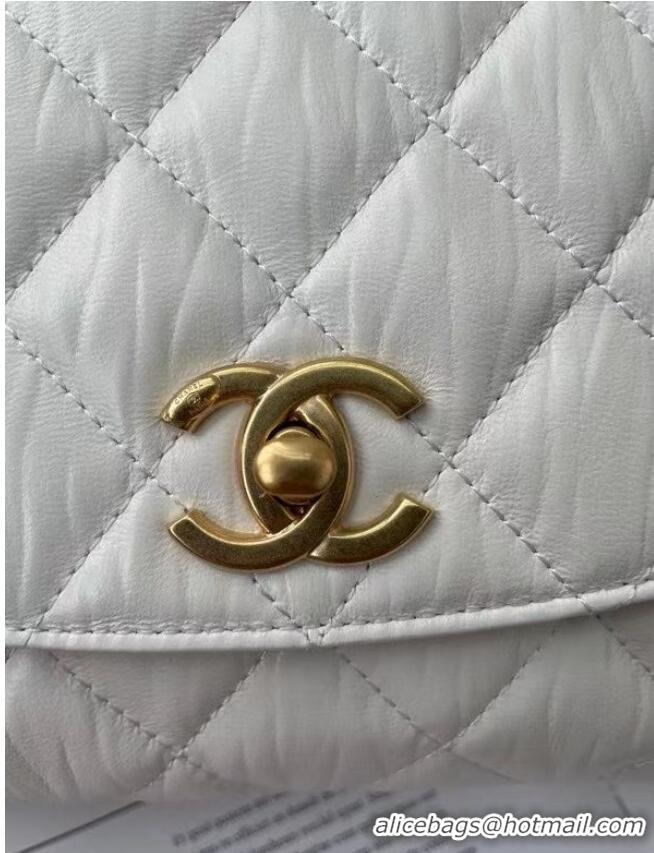 Top Design Chanel mini flap bag with top handle AS2478 white